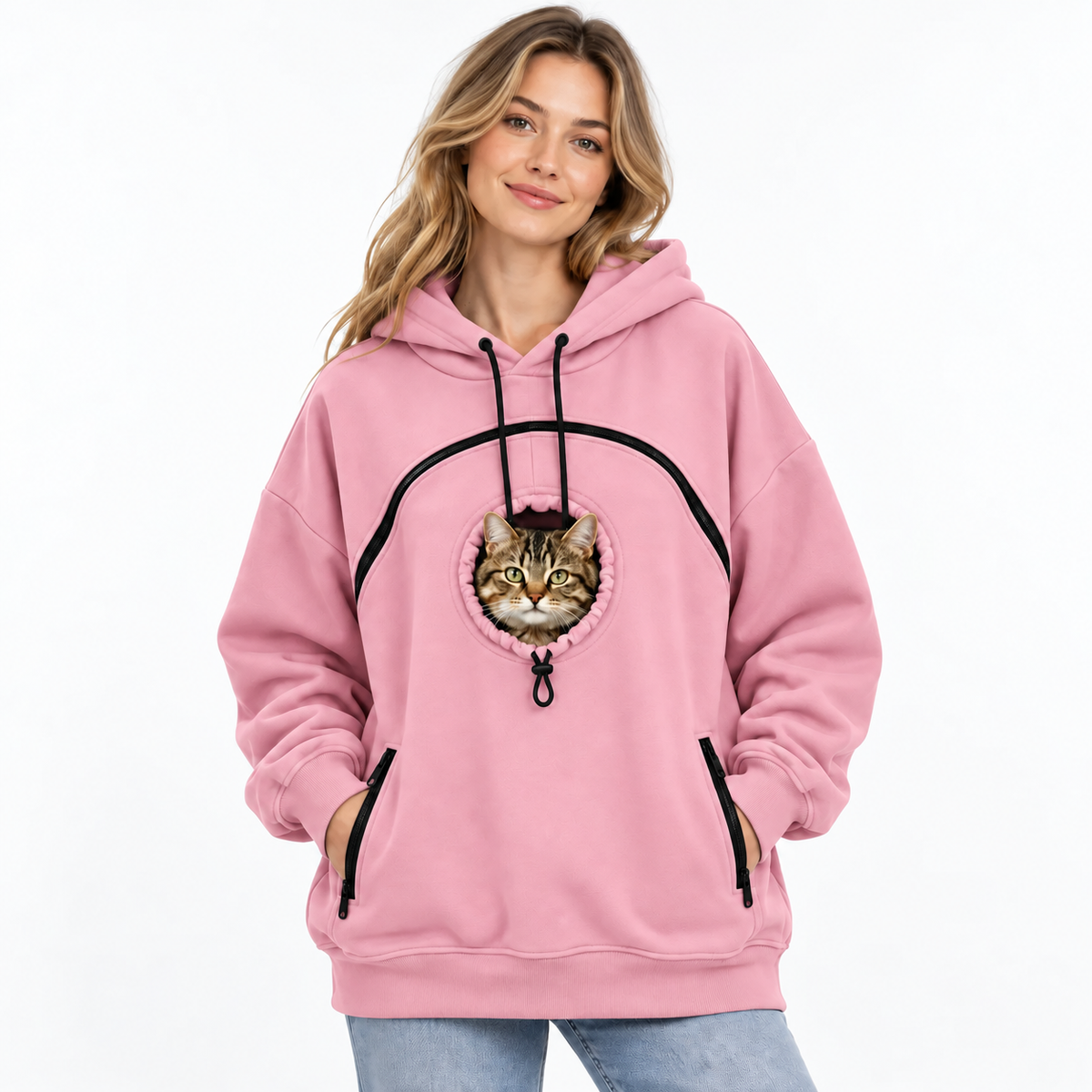 🐾 Cozy Fleece Pet Bonding Pouch Hoodie – Warm & Supportive Small Pet Carrier Clothing
