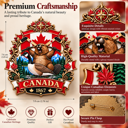 🍁 Canada 160th Anniversary “A Mari Usque Ad Mare” Tribute Badge | 3.5-Inch 3D Metal Enamel Keepsake 🇨🇦