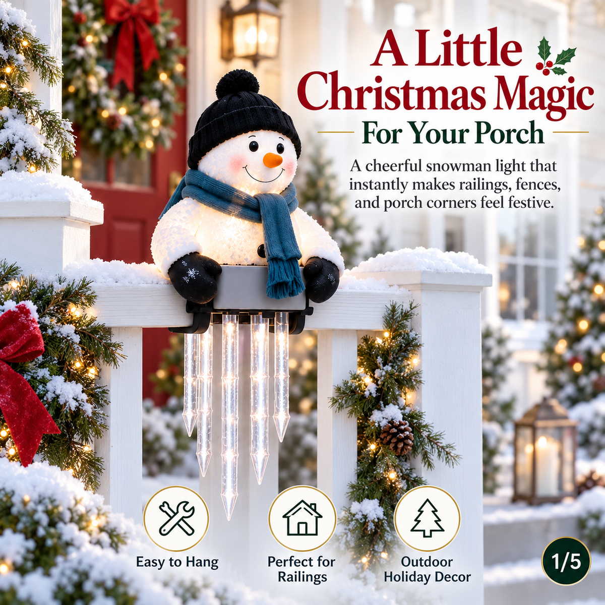 ☃️Today 49% OFF🔥 - WinterGlow Snowman Icicle Light Decor