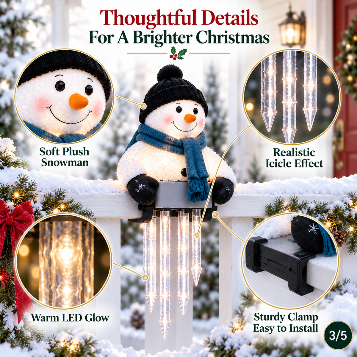 ☃️Today 49% OFF🔥 - WinterGlow Snowman Icicle Light Decor