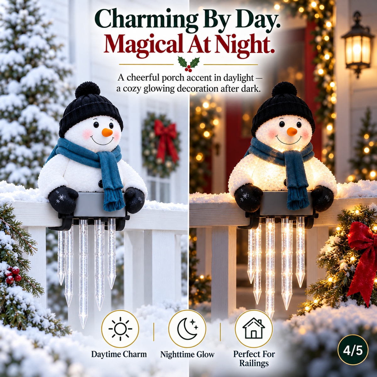 ☃️Today 49% OFF🔥 - WinterGlow Snowman Icicle Light Decor