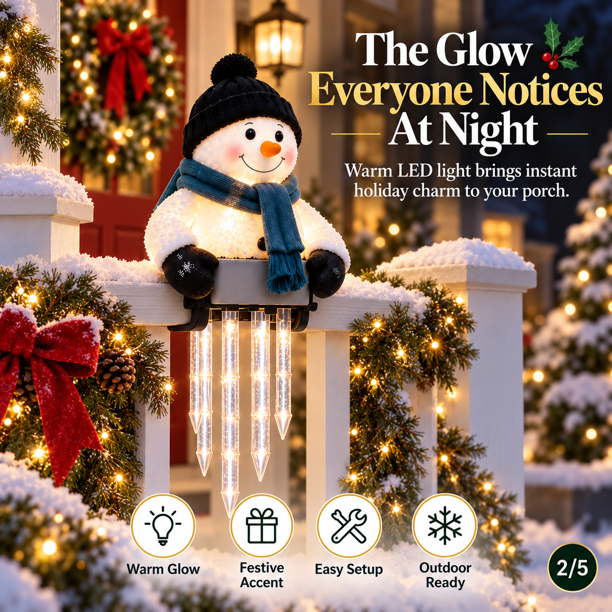 ☃️Today 49% OFF🔥 - WinterGlow Snowman Icicle Light Decor