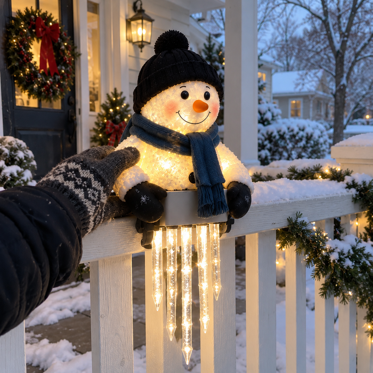 ☃️Today 49% OFF🔥 - WinterGlow Snowman Icicle Light Decor