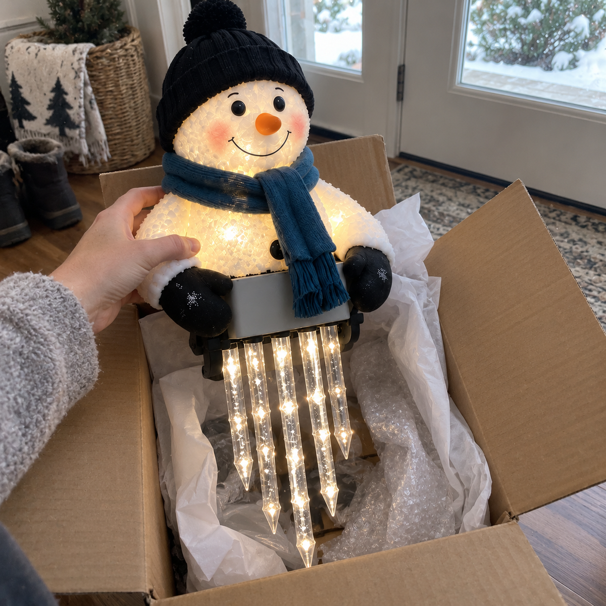 ☃️Today 49% OFF🔥 - WinterGlow Snowman Icicle Light Decor