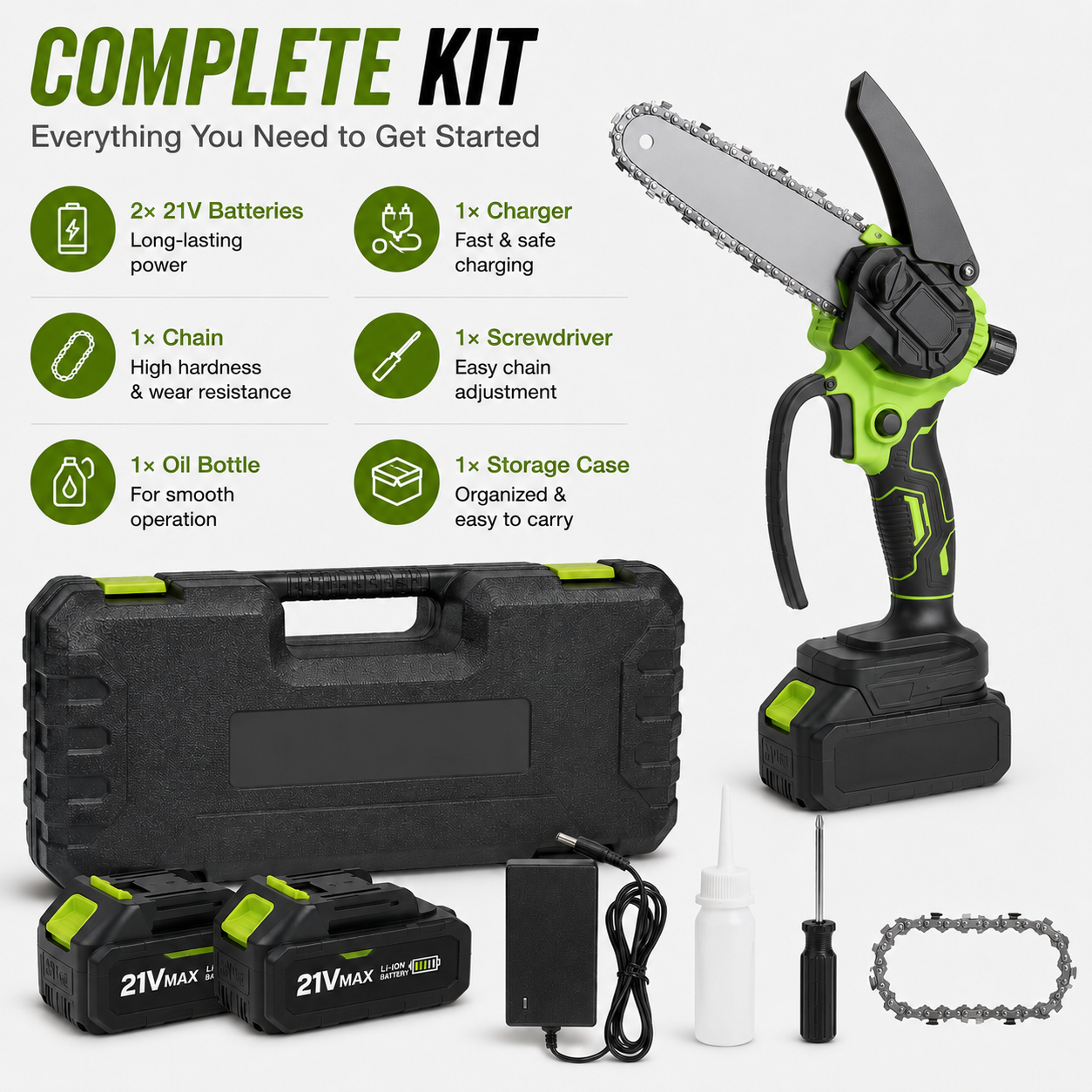 ⚡ SAVE 49% 🪚 6-Inch Cordless Mini Chainsaw 🌿 Lightweight Power for Easy Cutting