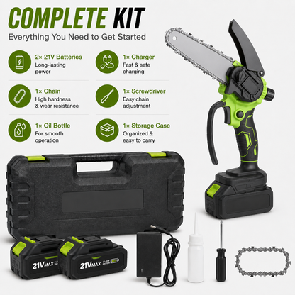 ⚡ SAVE 49% 🪚 6-Inch Cordless Mini Chainsaw 🌿 Lightweight Power for Easy Cutting