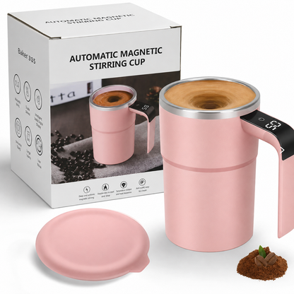 Electric coffee mug with a built-in LCD thermometer, perfect for brewing coffee, milk, cocoa, etc.
