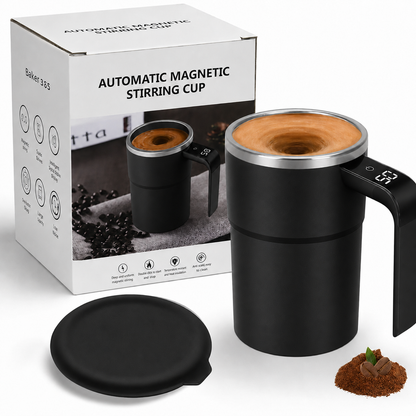 Electric coffee mug with a built-in LCD thermometer, perfect for brewing coffee, milk, cocoa, etc.