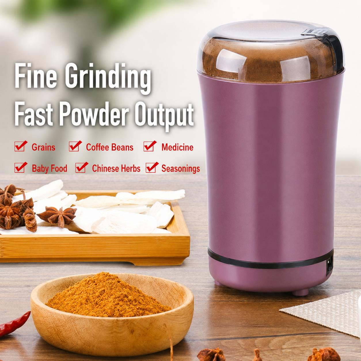 ✨ Compact Mini Grinder For Coffee Beans & Spices