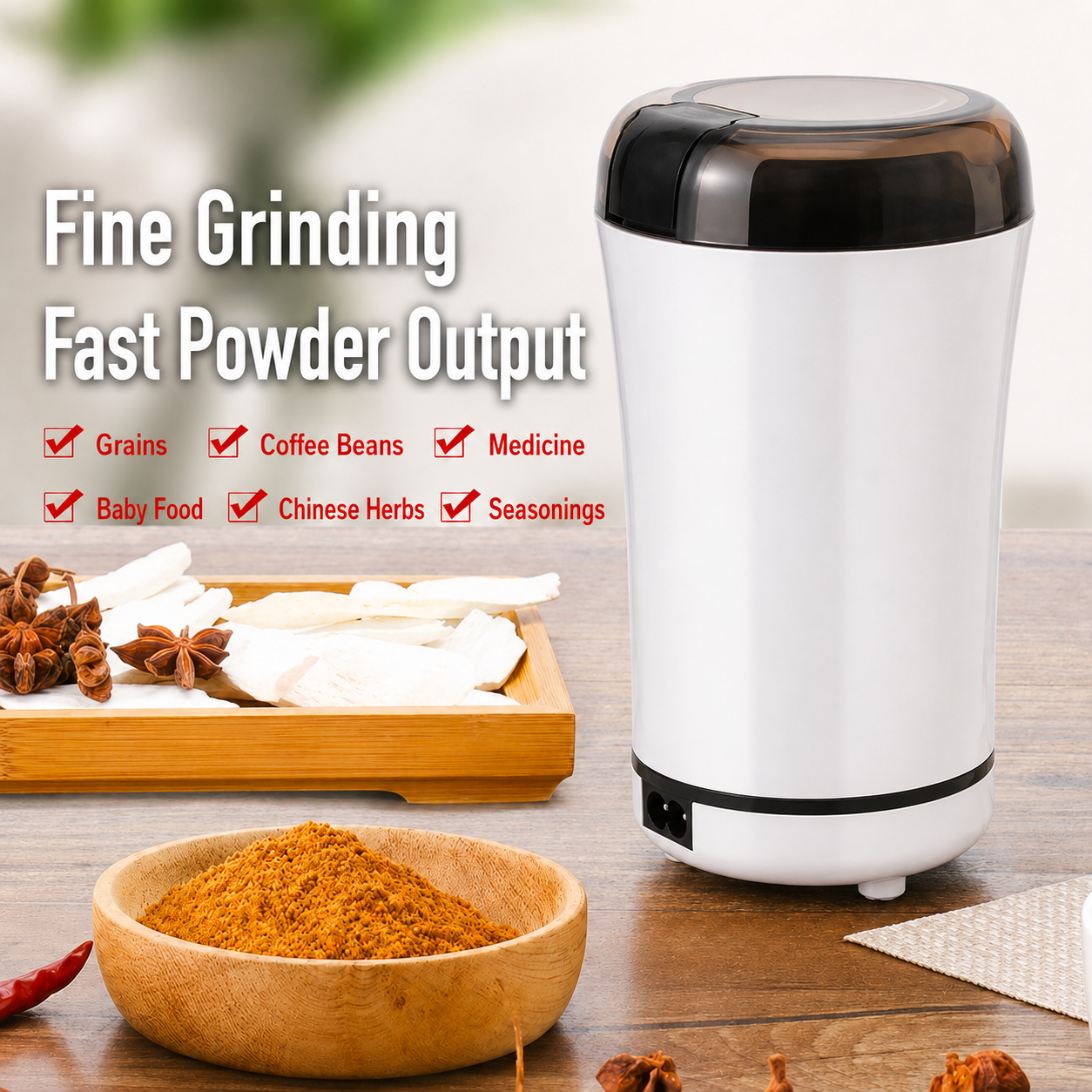 ✨ Compact Mini Grinder For Coffee Beans & Spices