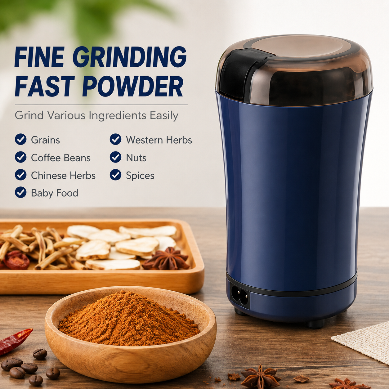 ✨ Compact Mini Grinder For Coffee Beans & Spices