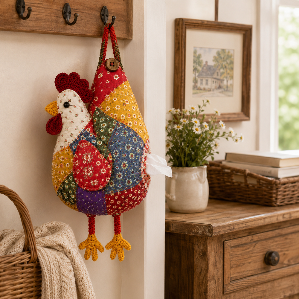 🐔40% OFF | Vintage Patchwork Chicken & Duck Hanging Tissue Holder