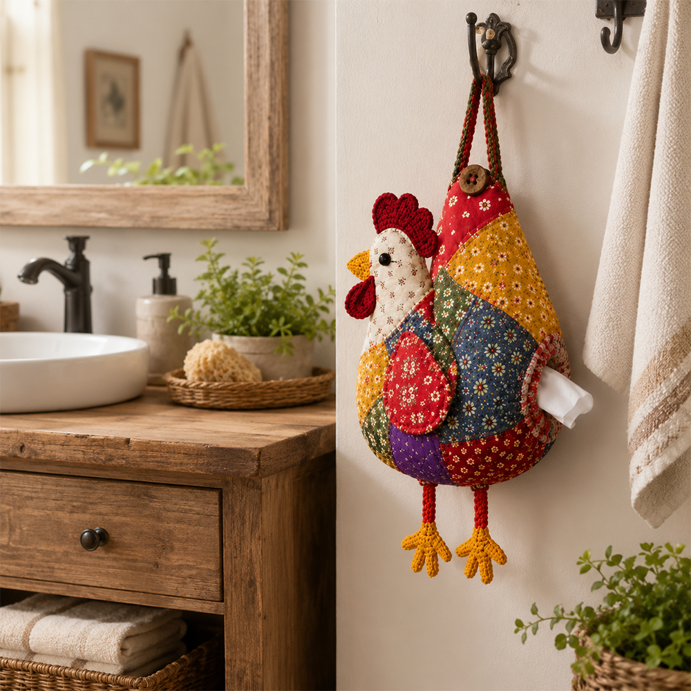 🐔40% OFF | Vintage Patchwork Chicken & Duck Hanging Tissue Holder