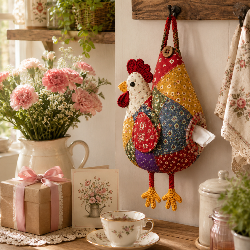 🐔40% OFF | Vintage Patchwork Chicken & Duck Hanging Tissue Holder
