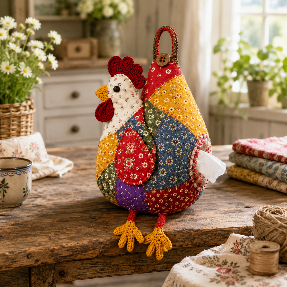 🐔40% OFF | Vintage Patchwork Chicken & Duck Hanging Tissue Holder