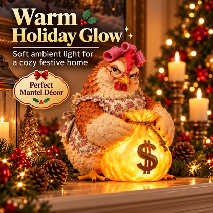 🎄✨ Lucky Fortune Chicken & Dragon LED Figurines – Glowing Money Bag Christmas Decor | Unique Holiday Gifts