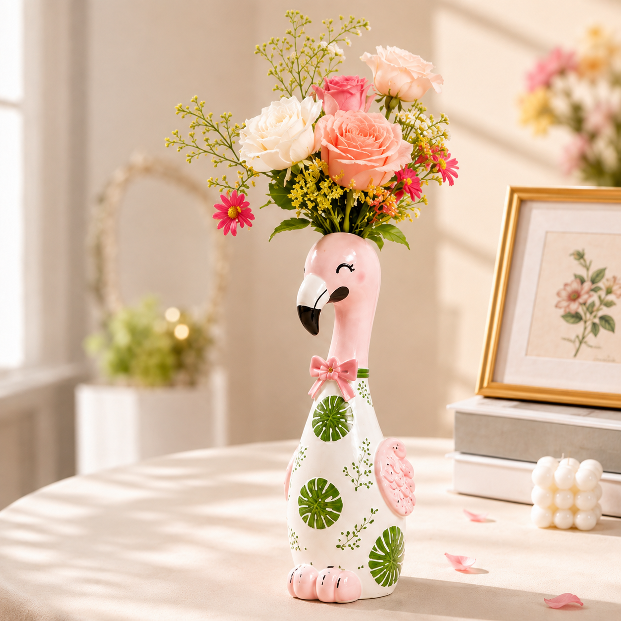 🦩50% OFF🦩 Cute Pink Flamingo Ceramic Vase｜Home Table Decor💖