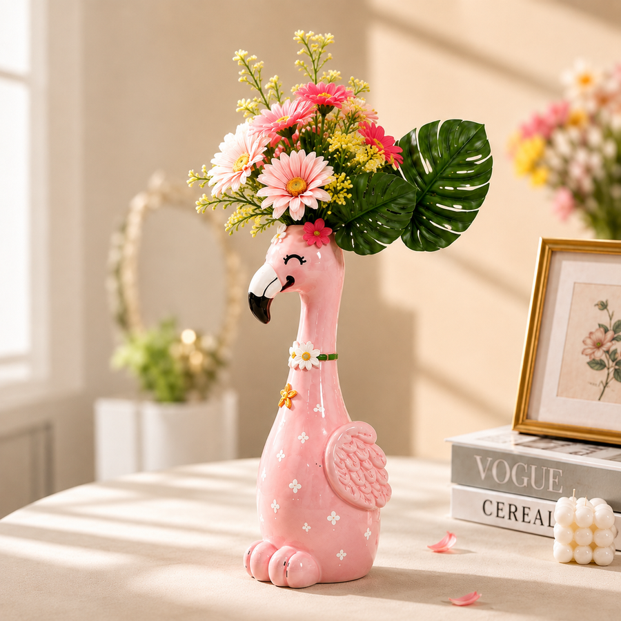 🦩50% OFF🦩 Cute Pink Flamingo Ceramic Vase｜Home Table Decor💖