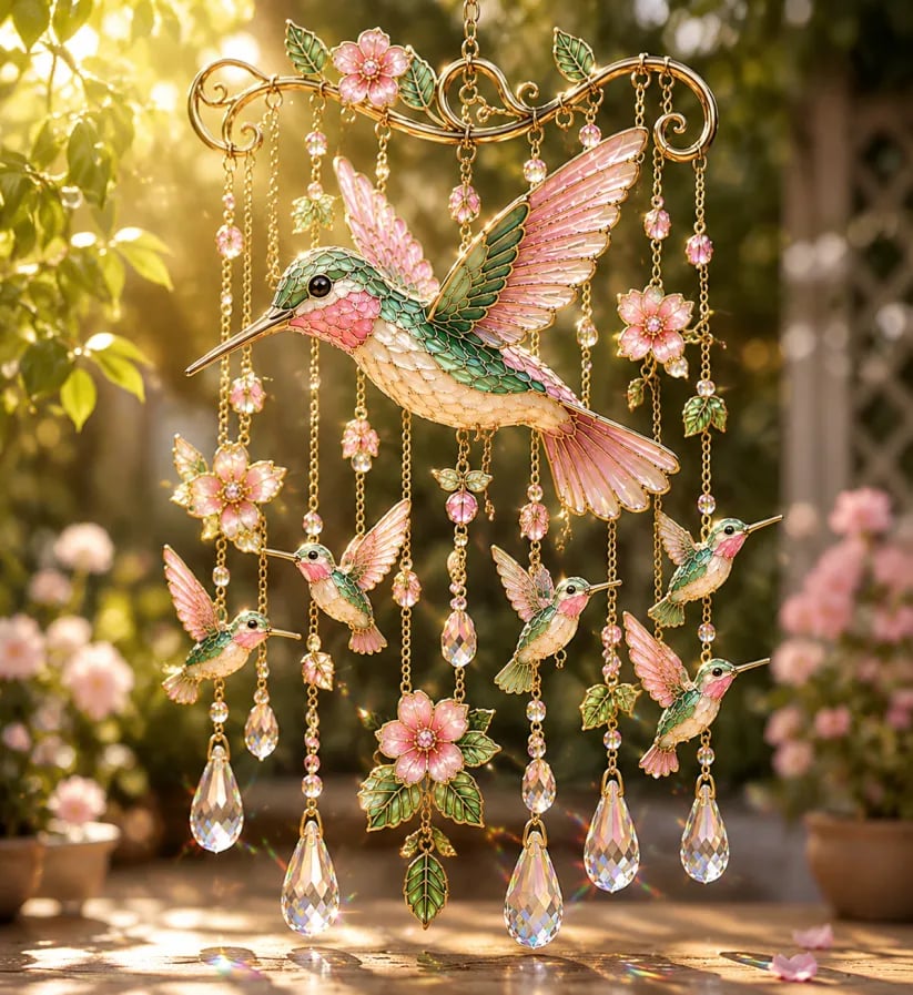 🔥Last Day 50% OFF - 🐦🎐Graceful Hummingbird Wind Chime, Bring Beauty, Peace To Your Garden🐦🎐