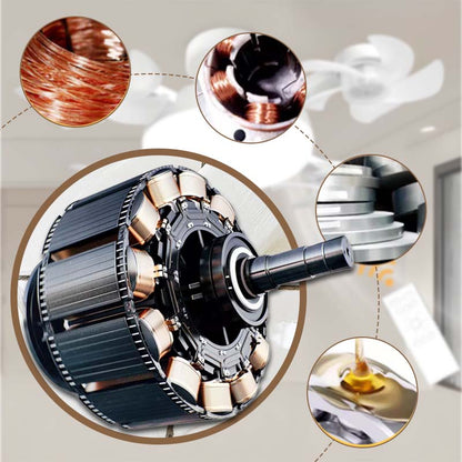 E27 Ceiling Fan Light with Remote, Silent LED Fan & Light 2-in-1 for Bedroom