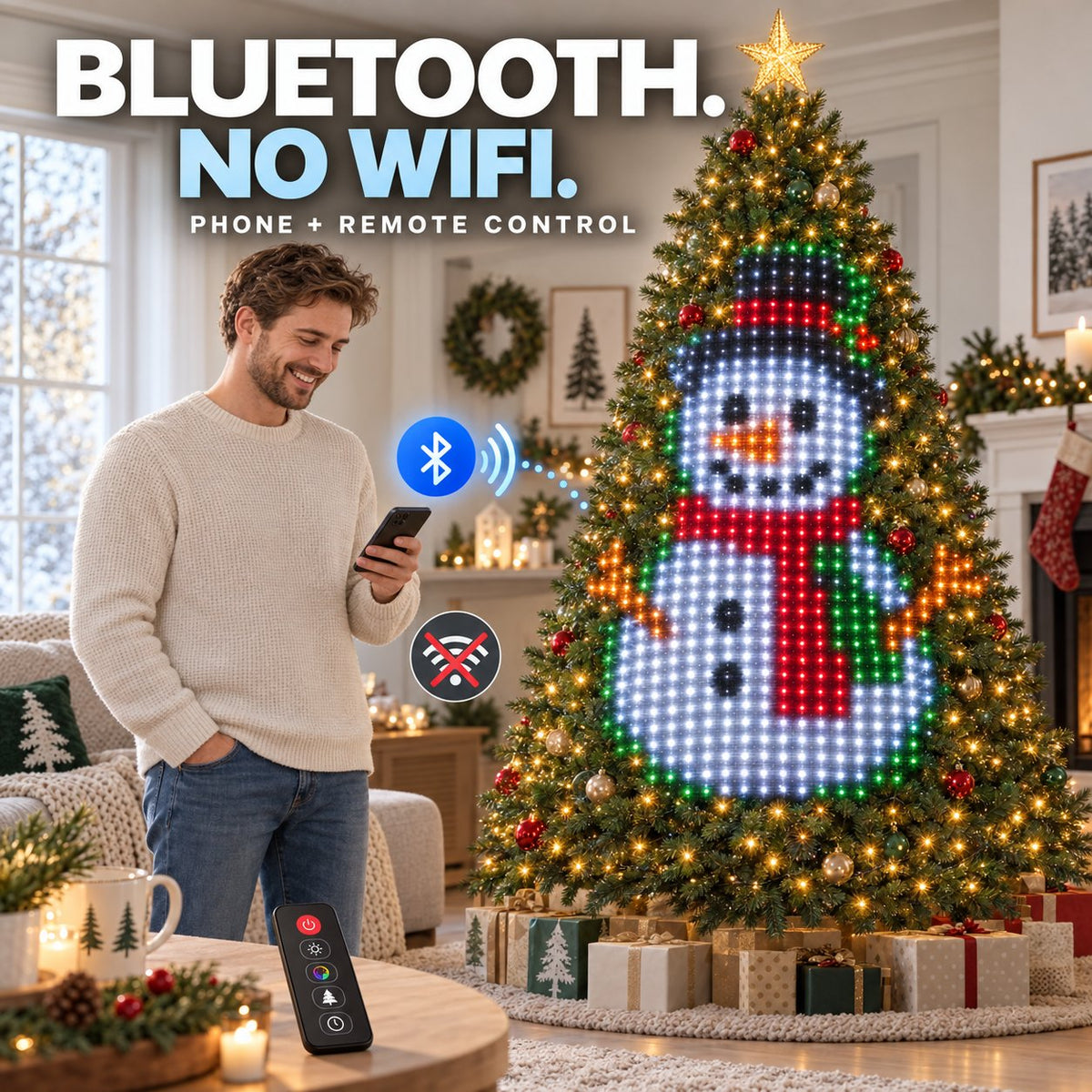 🎄 Smart Animated Christmas Tree Lights – App-Controlled Moving LED Designs