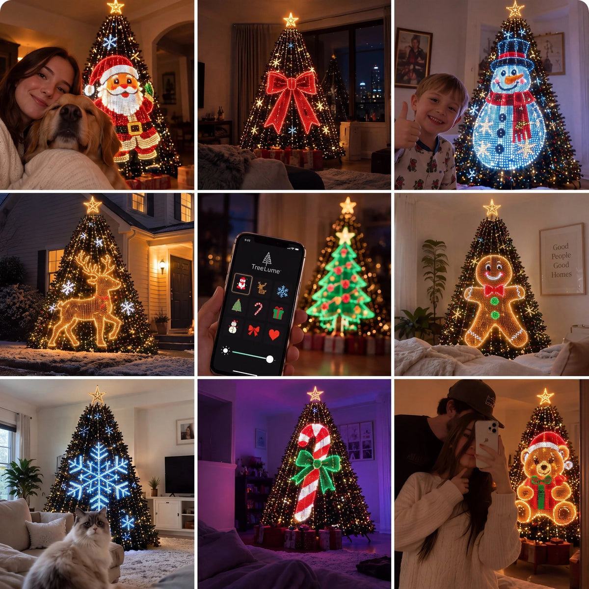 🎄 Smart Animated Christmas Tree Lights – App-Controlled Moving LED Designs