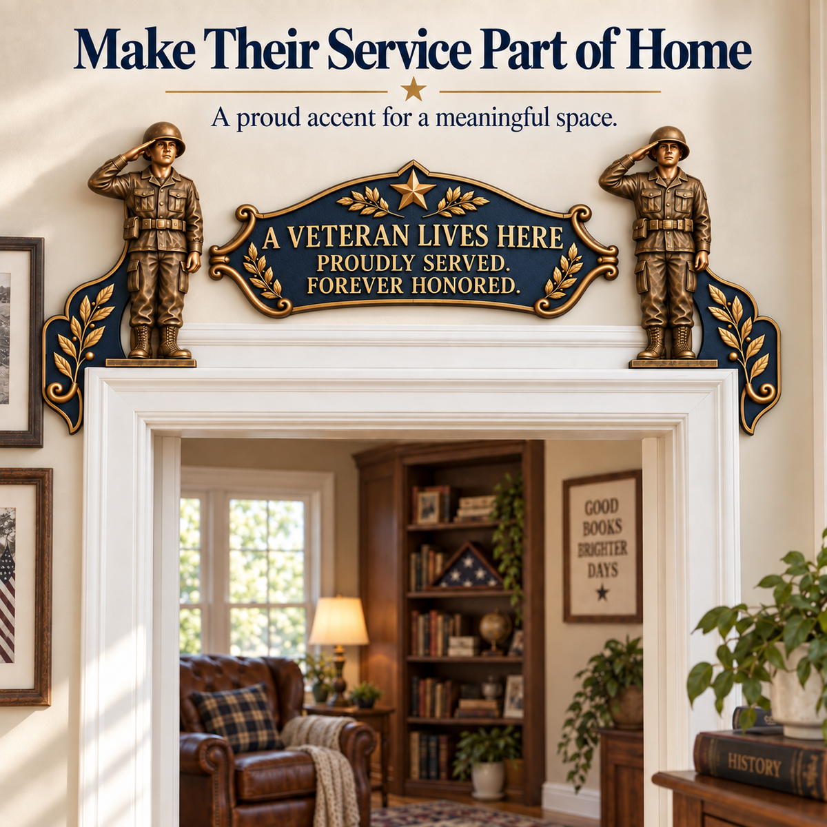 Veteran door frame decoration