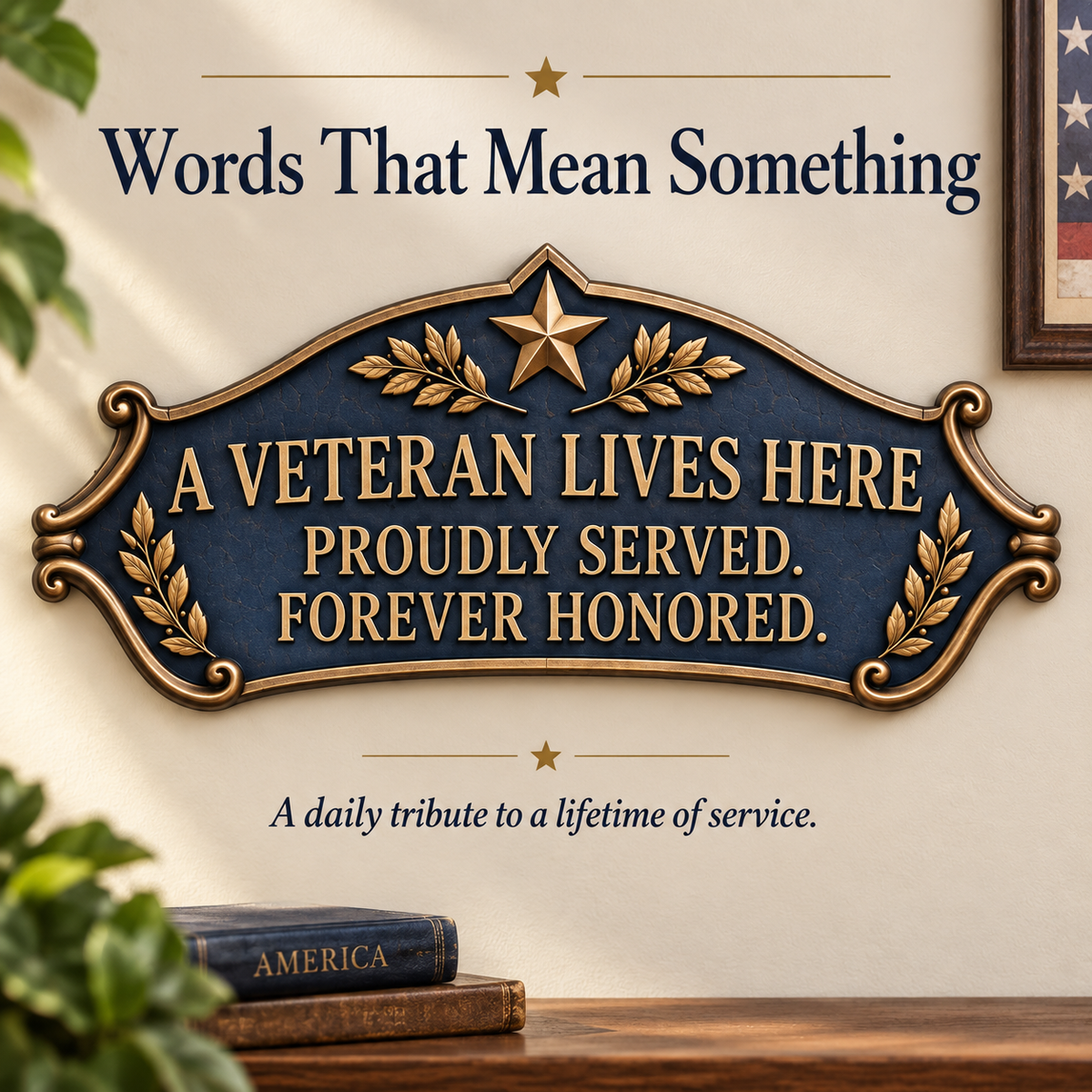 Patriotic veteran door decoration