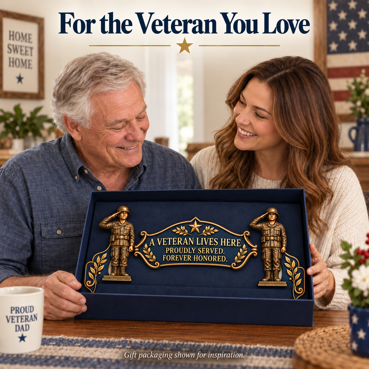 Veteran lives here patriotic decor