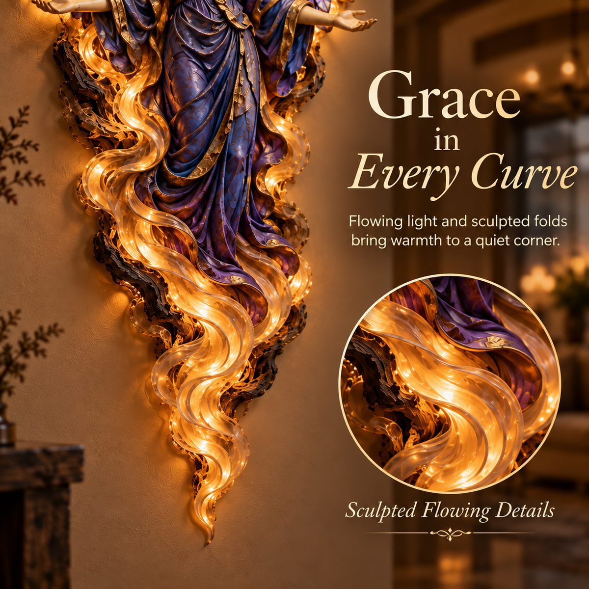 🔥 LAST DAY 50% OFF-✝️ Heavenly Radiance™ Lighted Angel Wall Sculpture ✨