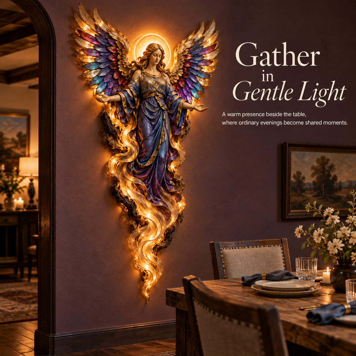 🔥 LAST DAY 50% OFF-✝️ Heavenly Radiance™ Lighted Angel Wall Sculpture ✨