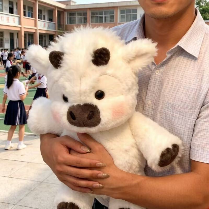 Fluffy Farm Cow Plush