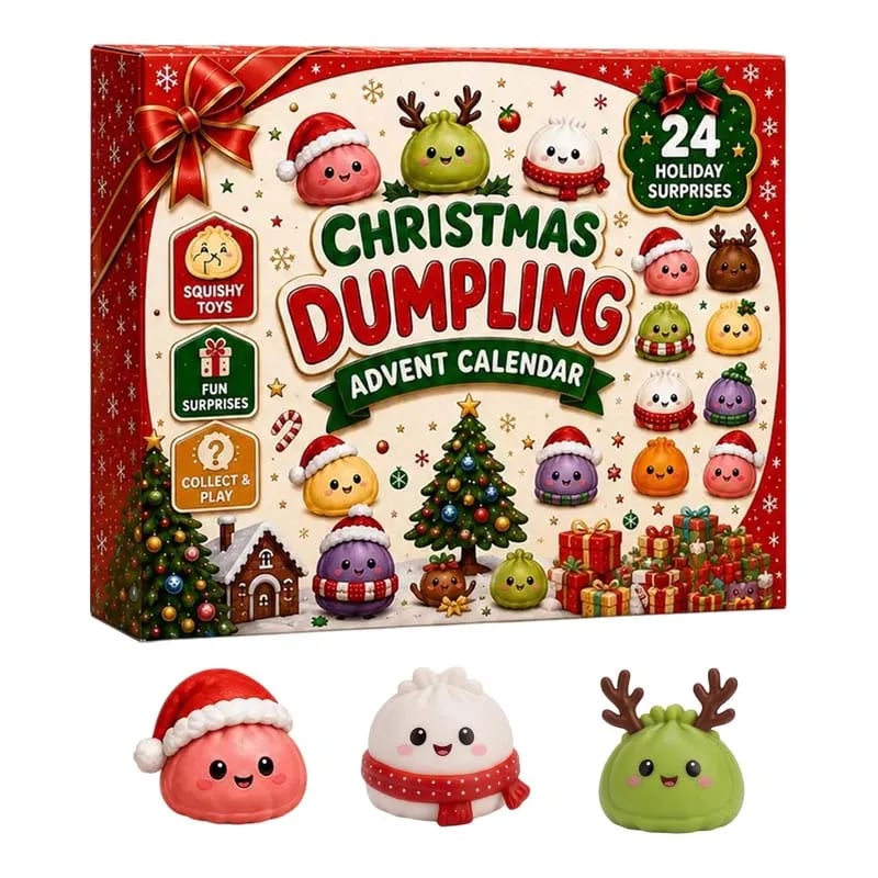 Weihnachts-Adventskalender mit Teigtaschen-Squishys