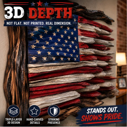 🔥2026 Limited Edition 🇺🇸 Handmade Wooden American Flag Wall Art