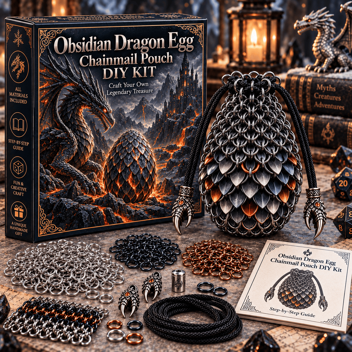 🔥Last Day 49% OFF - 🐉 Dragon Egg Chainmail Pouch DIY Kit