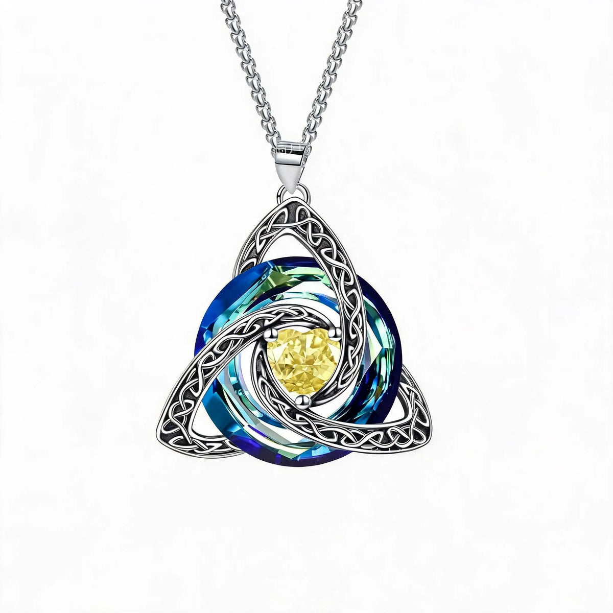 🔥LAST DAY 50% OFF - ✝️12-Month Birthstone Celtic Trinity Knot Necklace 💖