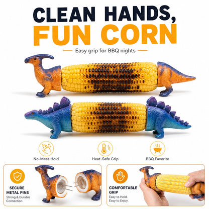 🔥Last Day Promotion🦖 Dino Bite Corn Holders™ 🌽Turn Ordinary Corn Into The Most Fun Thing On The Table🧒