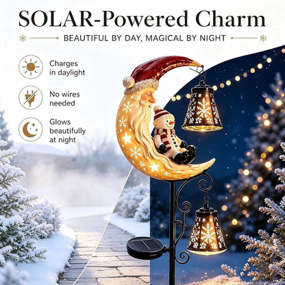 🤩Solar Christmas Moon Snowman Lamp Post Decoration, Santa Claus🎅💖