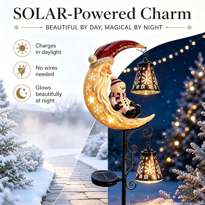 🤩Solar Christmas Moon Snowman Lamp Post Decoration, Santa Claus🎅💖