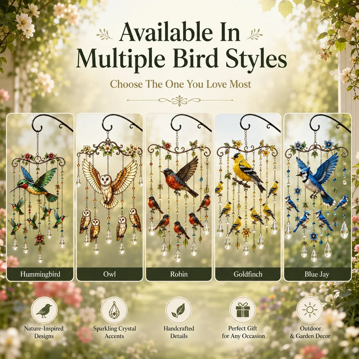 🔥Last Day 50% OFF - 🐦🎐Graceful Hummingbird Wind Chime, Bring Beauty, Peace To Your Garden🐦🎐