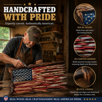 🔥2026 Limited Edition 🇺🇸 Handmade Wooden American Flag Wall Art