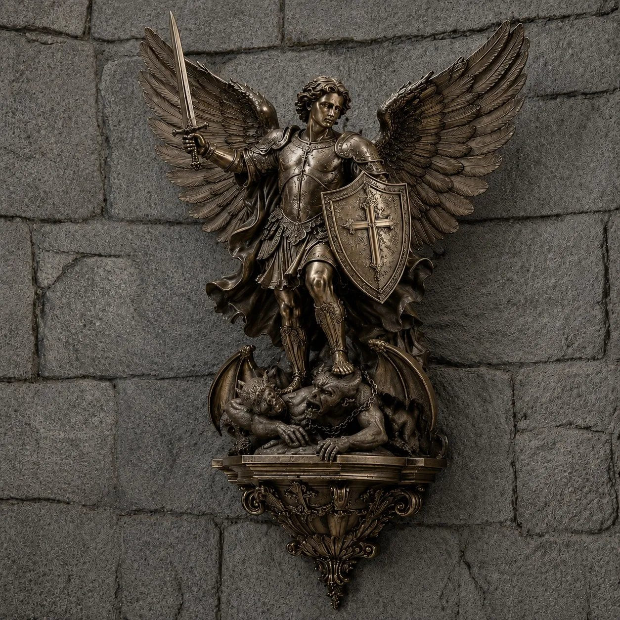 Last Day 50% OFF | ✝️St. Michael Guardian Angel Wall Light✨️ - Meaningful Décor With A Warm Glow