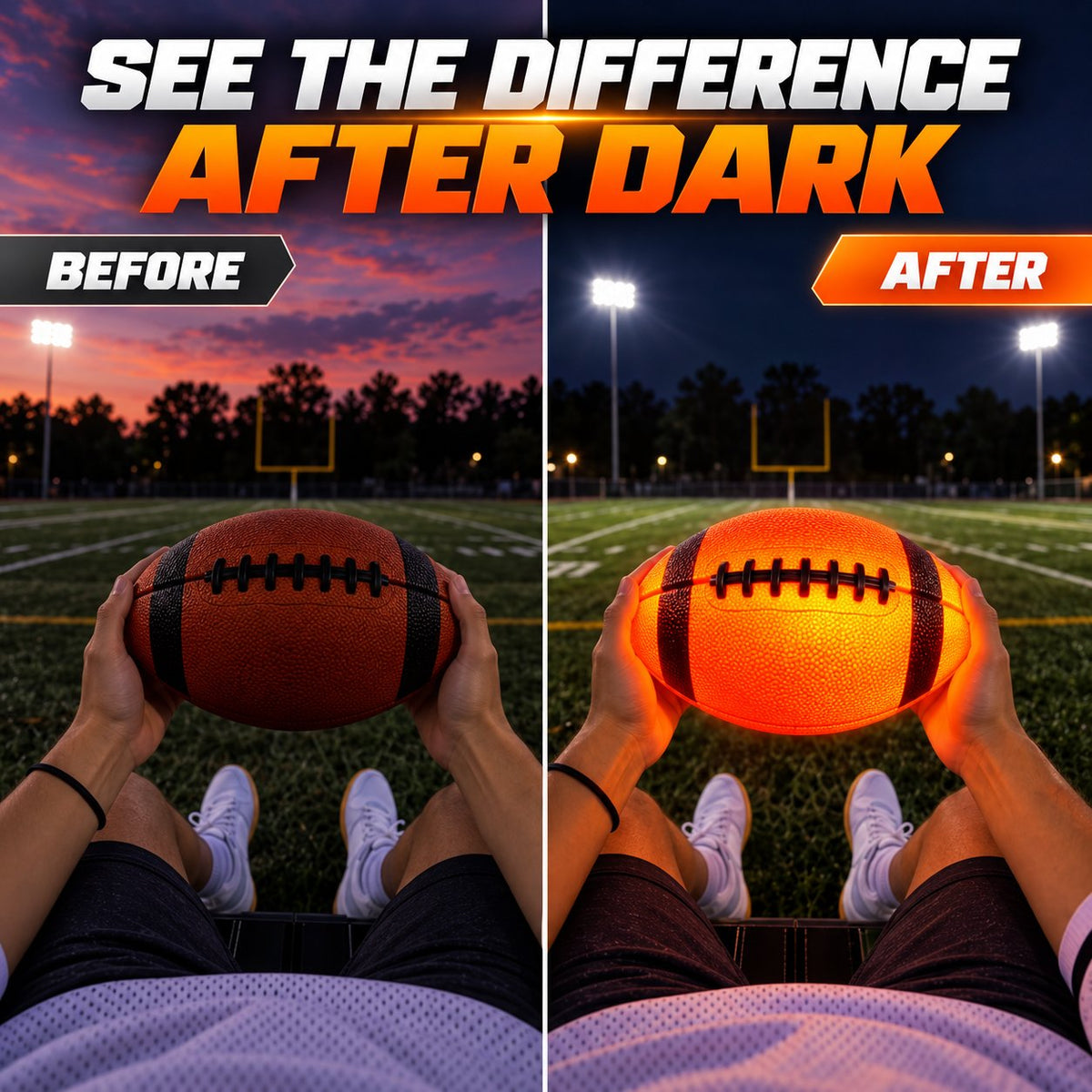 🔥 LAST DAY 50% OFF – 🏈 Light-Up Football | Light Up Your Game Before It's Gone! ⚡