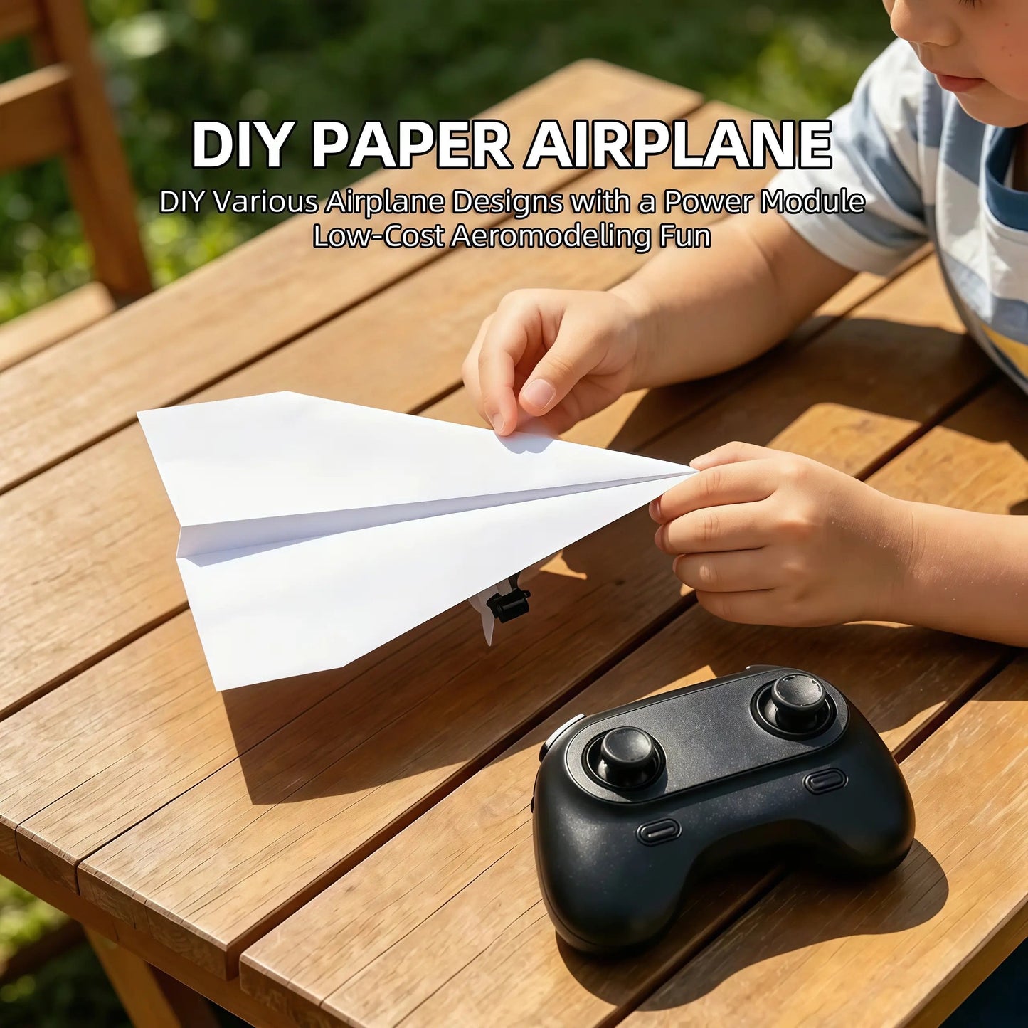 ✈️RC Paper Airplane Kit with Gyro Stabilizer – DIY Electric Remote Control Plane with Dual Propellers, Lightweight Foldable Flying STEM Toy