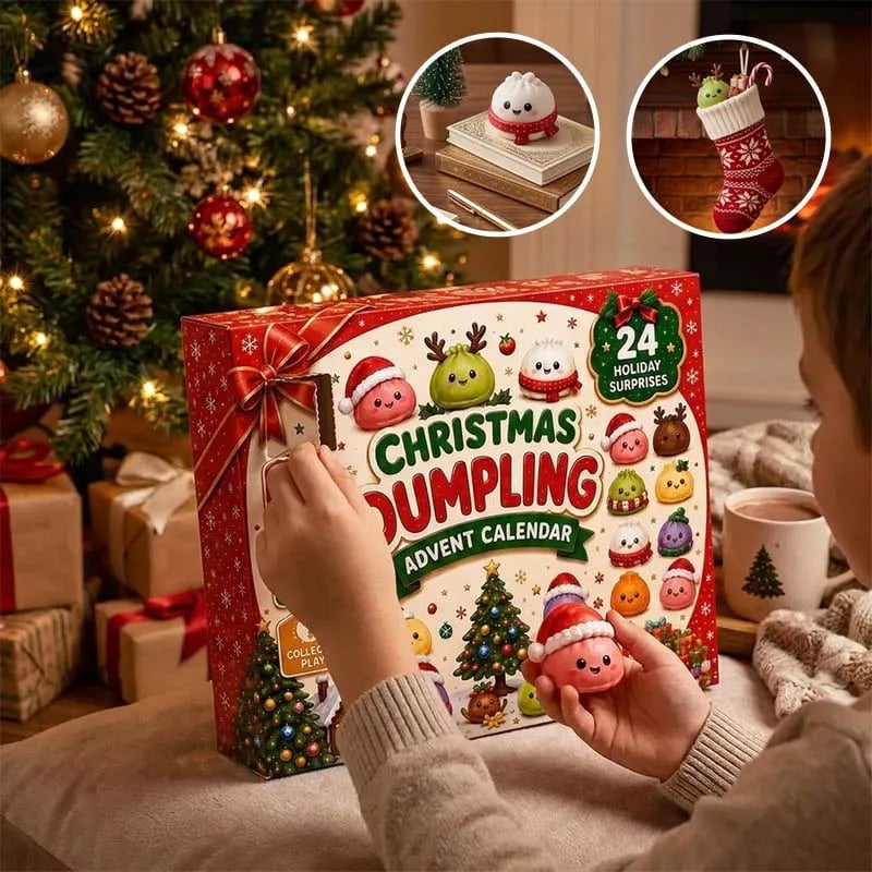 Weihnachts-Adventskalender mit Teigtaschen-Squishys