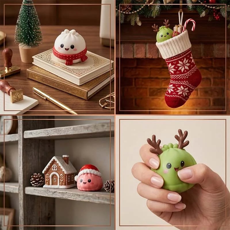 Weihnachts-Adventskalender mit Teigtaschen-Squishys