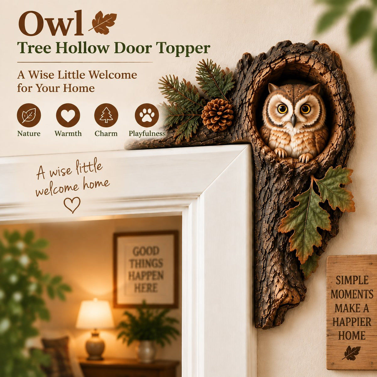 ⏰AHLWOAPEX TAG – 50 % RABATT 🐿️ Chipmunk Tree Hollow Door Topper | Woodland Animal Doorway Decor For Cozy Nature Homes