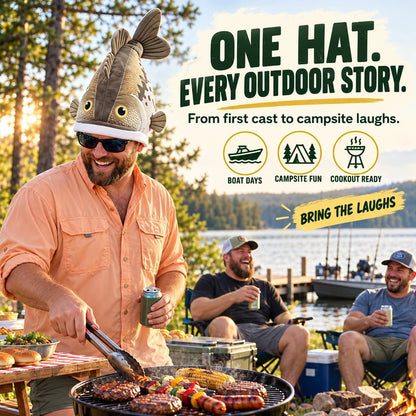 ✨🔥Funny 3D Fish Hat — Funny Fishing Gift for Anglers, Lake Days & Parties