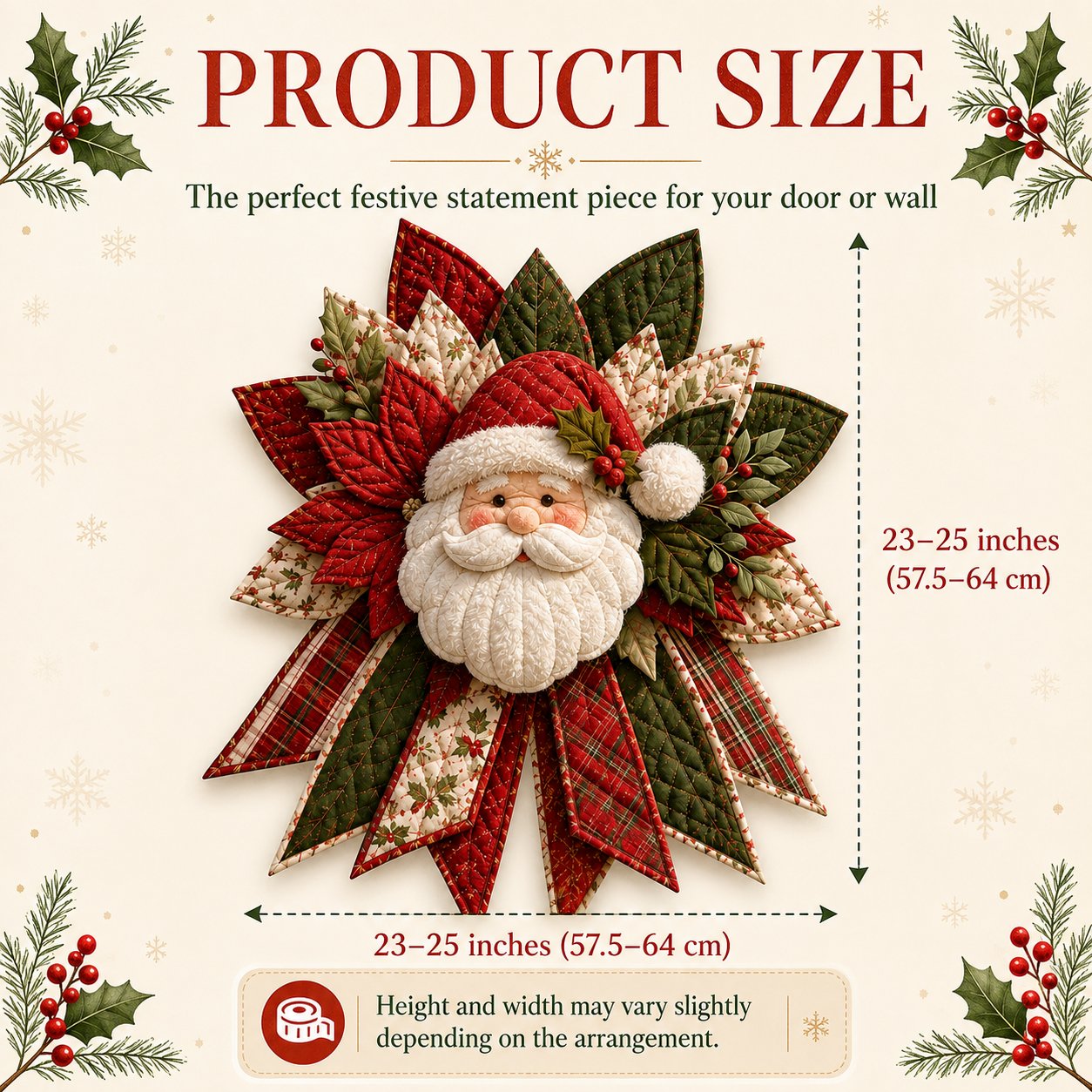 ⏳ Last Day 49% OFF – 🎅 Beginner-Friendly Oversized Santa Patchwork Door Hanger Sewing Kit | Complete Kit with All Tools & Step-by-Step Guide Included 💕