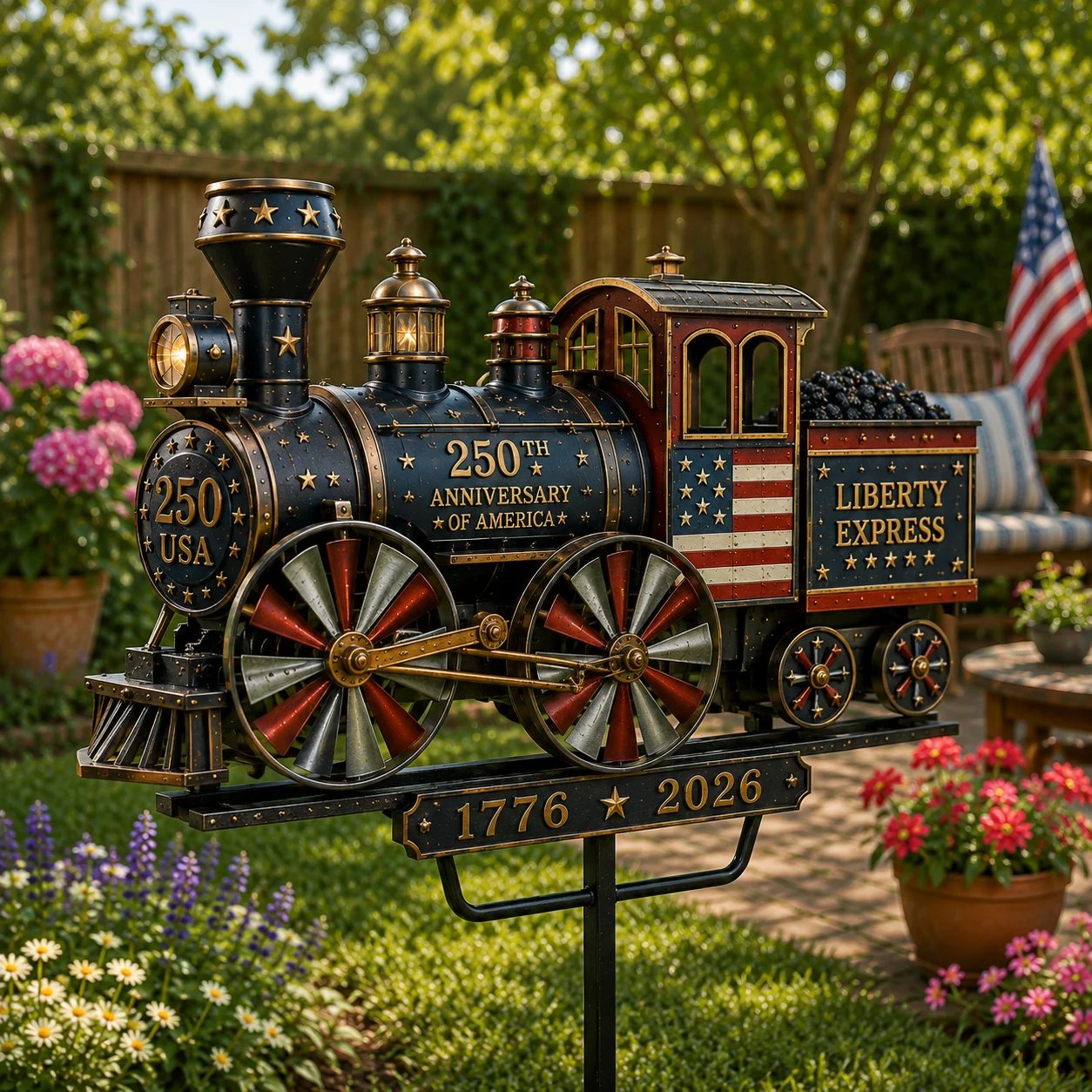 🔥Limited time 55% OFF🔥🚂USA 250 “Liberty Express” Train Garden Wind Spinner -✈️ (Free Delivery Fee)